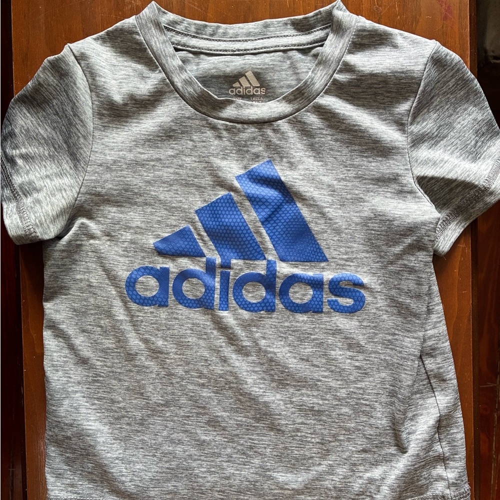Adidas Gray and Blue Short Sleeve Tee